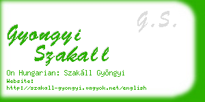 gyongyi szakall business card